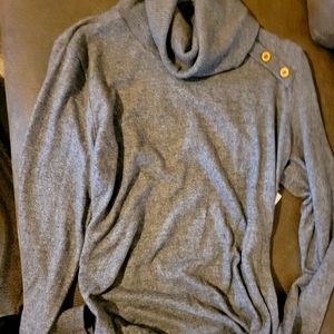 Grey cowl neck Pink Clover sweater. NWOT.